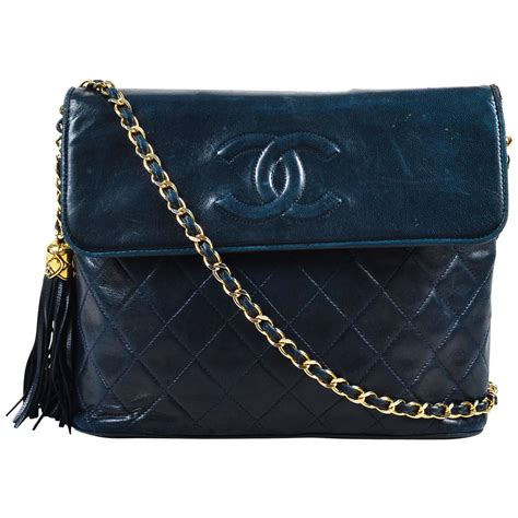 navy blue chanel bag|vintage navy blue chanel bag.